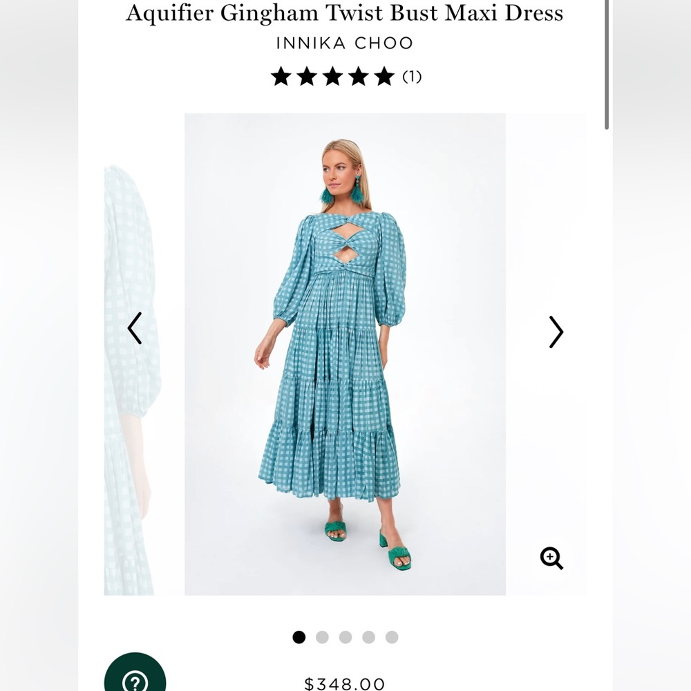 Innika Choo Aquifier Gingham Twist Bust Maxi